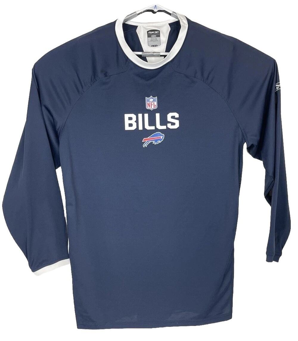 Buffalo Bills NFL Reebok Longsleeve Workout Shirt Mens Size XL Blue 2000s